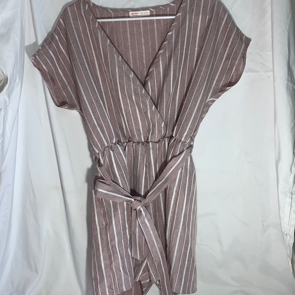 Pink striped romper